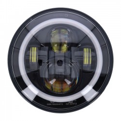 Phare LED 7 pouces noir Harley